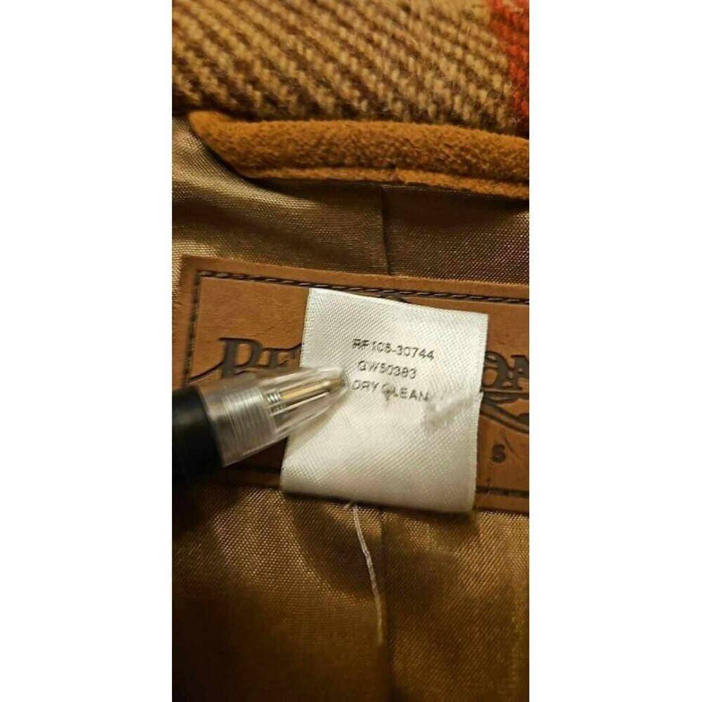 Pendleton Plaid Jacket FLAW Camel Brown Pink Wool & Lambswool  Lined Coat - Picture 13 of 15